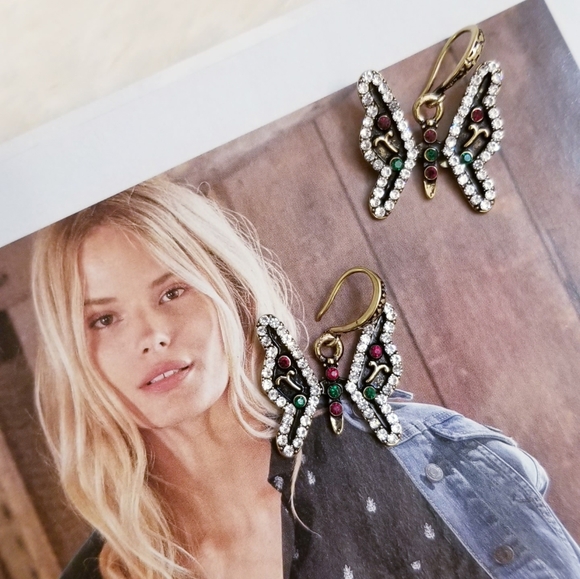 Turkish Crystal Enamel Butterfly Earrings - Picture 11 of 16